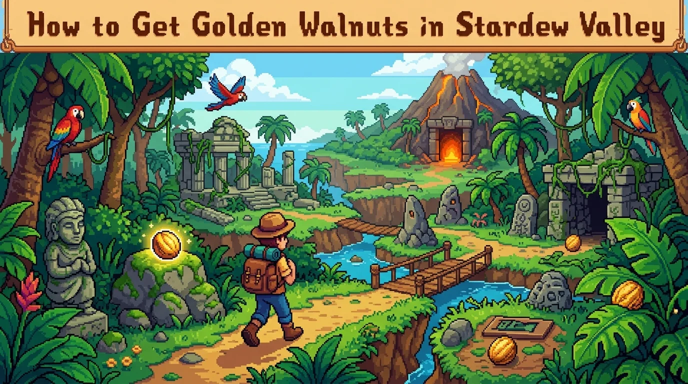 How to get golden walnuts in Stardew Valley 1 golden walnuts in Stardew Valley